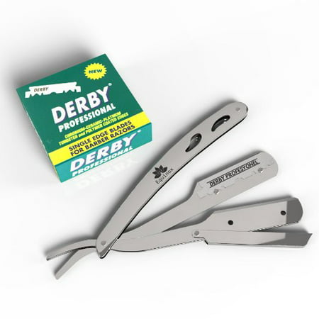 Equinox Professional Barber Straight Edge Razor Safety with 100 Derby Blades - Close Shaving Men's