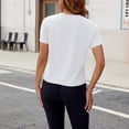 thumbnail image 6 of Aloohaidyvio Womens Slim Fit Cotton Crop Tops Short Sleeve Yoga Shirts Casual Athletic Running T Shirts, 6 of 7