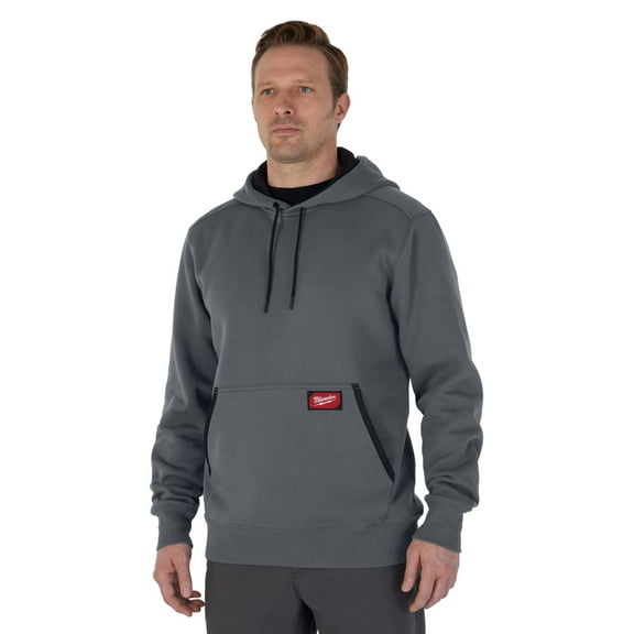 Milwaukee 351G-XL Men's X-Large Gray Midweight Cotton/Polyester Long-Sleeve Pullover Hoodie