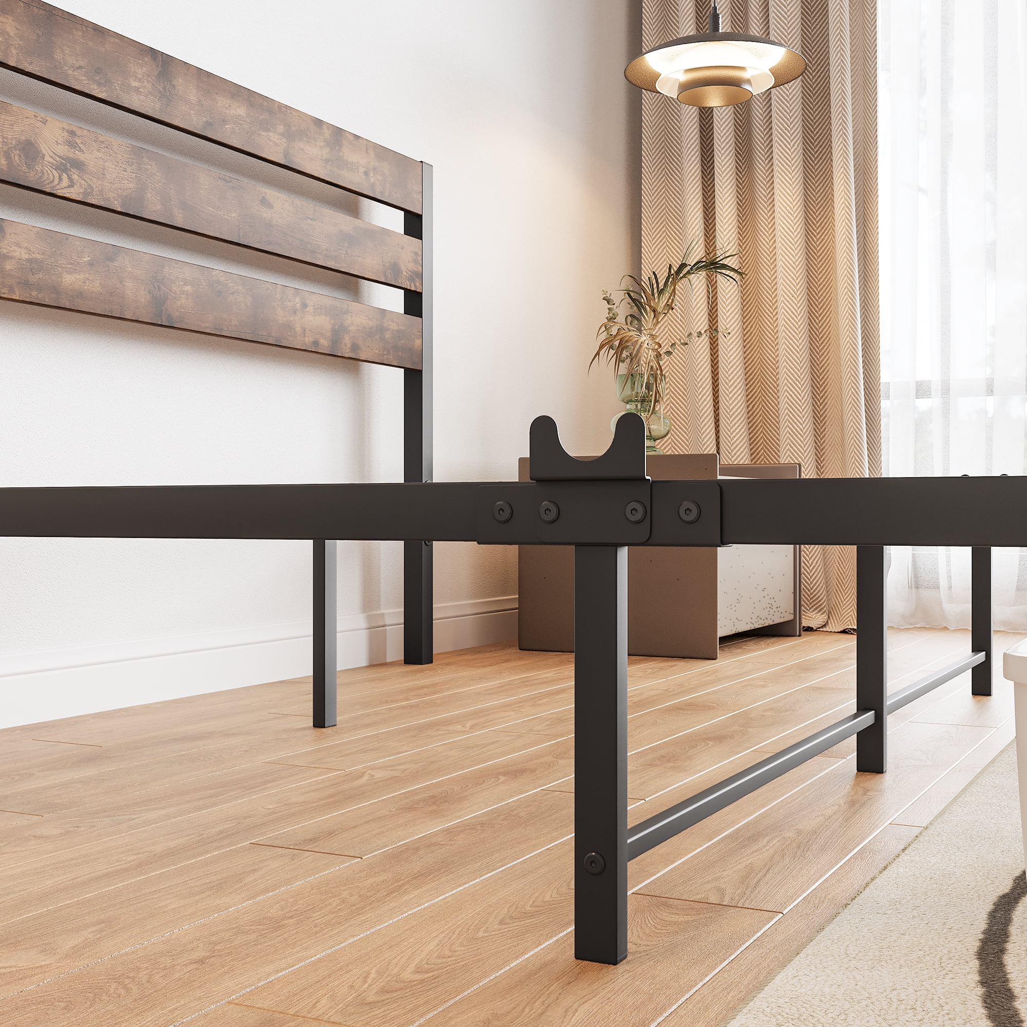 SESSLIFE Queen Size Platform Bed Frame Elegant Design, Heavy Duty Metal Slat Support, Easy Assembly, Non-Slip Without Noise