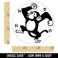 thumbnail image 2 of Fun Dancing Monkey Self-Inking Rubber Stamp Ink Stamper - Lime Green Ink - Small 3/4 Inch, 2 of 7