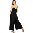 thumbnail image 3 of Wasabi & Mint Women's Loose Comfy Oversize Casual Cami Jumpsuit (S, Black), 3 of 4