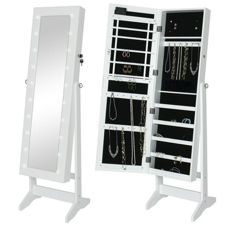 Best Choice Products LED Lighted Mirrored Jewelry Cabinet Armoire W/ Stand- (Best New Home Products)