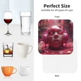 thumbnail image 6 of Zufioo Surreal Pink Headphones Print Leather Coaster Set, Decorative PVC Coasters 4-pack - Scald and Stain-resistant, Suitable for Home, Cafes, Restaurants-Square, 6 of 6