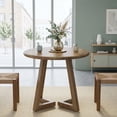 thumbnail image 4 of Fnova 31.5" Small Round Dining Table for 2-4 People, Wooden Kitchen Table for Dining Room, Living Room, Brown, 4 of 8