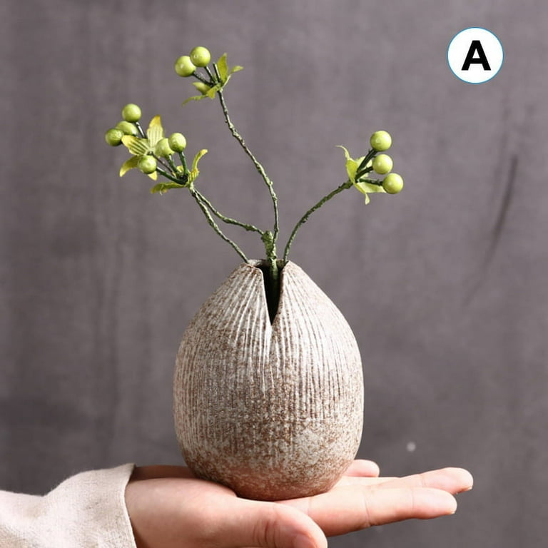 Retro Exquisite Ceramic Hydroponic Ikebana Vases Handmade Pottery Gift Desk  Home Decor New 