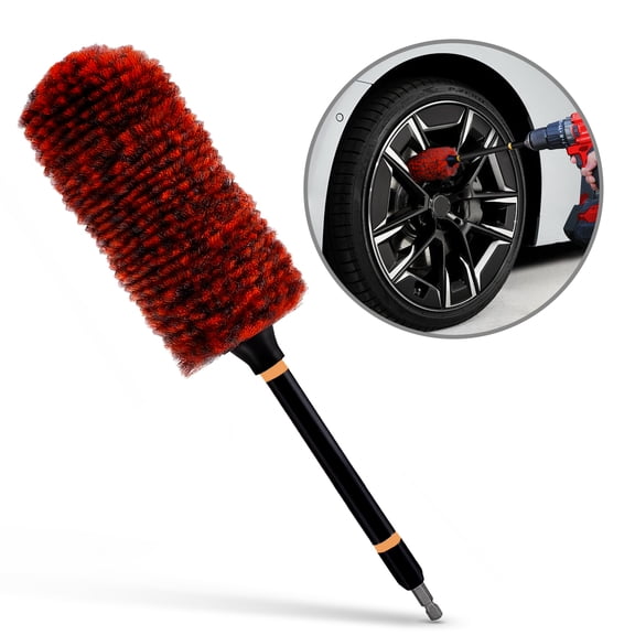 Neasyth Wheel Brush, Soft Tire Brush Car Cleaning Tools, No Scratches Highly Dense Drill Brush for Rims Engines Exhaust