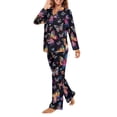 thumbnail image 3 of FOR U DESIGNS Aestheic Butterfly Pajama Sets for Women 2 Piece Button Up Shirt Button Down Sleepwear for Women Size XS Womens Button Jogger Pants and V-neck Tops, 3 of 7
