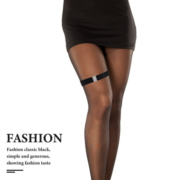 STOBOK 1Pair Elastic Black Garter Belt Anti Slip Comfortable Leg