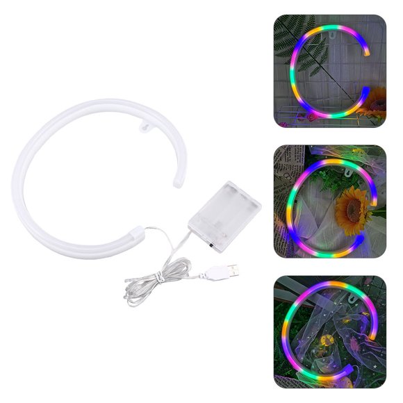 OUNONA Decorative Neon Light Neon Signs Wedding Green Plastic LED Word Light Sign 1Pcs For Weddings