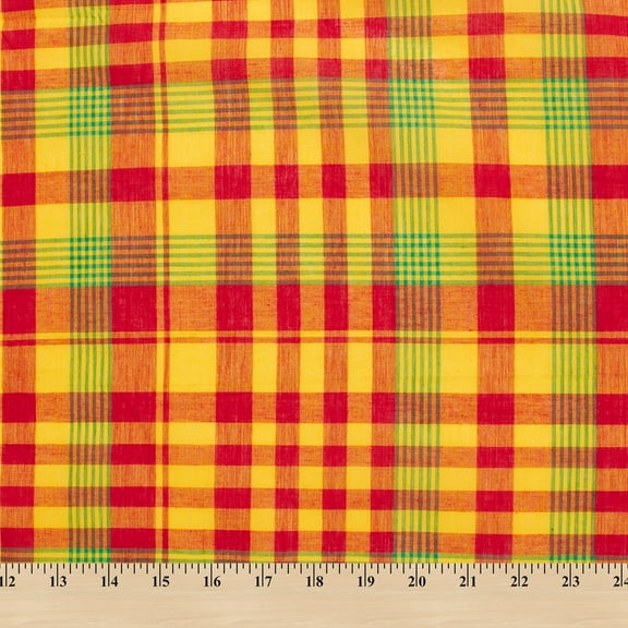 Madras Plaid Fabric (Style 310) 100% Cotton Printed Fabric 44/45" Wide Sold BTY Shirts, Dresses, Apparel, Event Décor