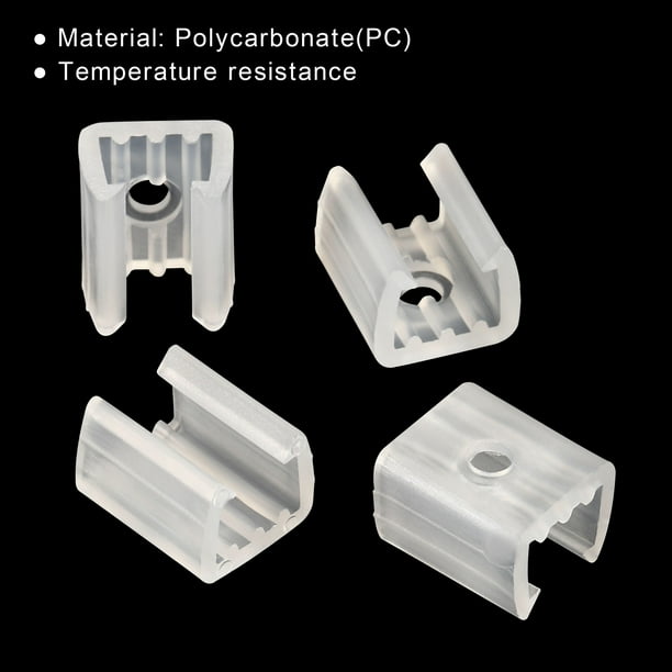 Clips De Montaje Para Tira LED De Neón Flexible De 8mm - Pack De 100 Unidades, Transparentes, Material PC