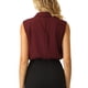 thumbnail image 3 of INSPIRAR CHIC Blusas de Trabajo para Mujeres, Mono sin Mangas, Camisa con Botones, Color Rojo Vino, 3 of 5