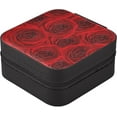 thumbnail image 3 of Coolnut Leather Jewelry Box Romantic Red Rose Portable Mini Jewelry Storage Bag for Travel, Small Ring Case Earrings Organizer Necklaces Box for Women Girls Women Gifts, 3 of 7