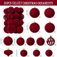 thumbnail image 2 of DAMAI 30 Pcs Velvet Christmas Ball Ornaments, Flocked Shatterproof Christmas Ornaments Hanging Xmas Tree Decorations Set for Xmas Tree Wedding Holiday Party Home(Burgundy), 2 of 6