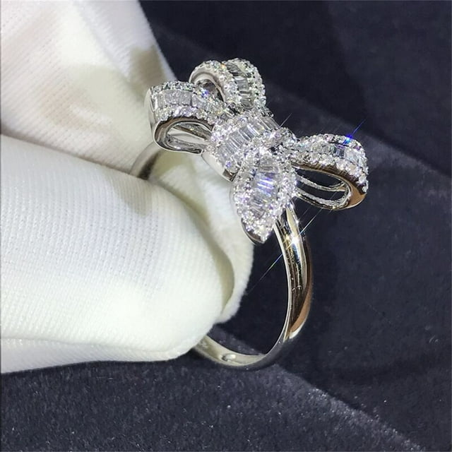 Xihbxyly Anillo de Lazo Blanco, Elegante Accesorio de Joyería de Moda, Diseño Artesanal Exquisito, Cómodo para Cualquier Ocasión, Regalo Ideal para Mujeres, Perfecto para Cumpleaños, Aniversarios y F