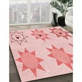 thumbnail image 3 of Ahgly Company Tapis d'Intérieur Lavables en Machine, Rectangle de Transition Rose-Rouge Clair, 2' x 5', 3 of 7