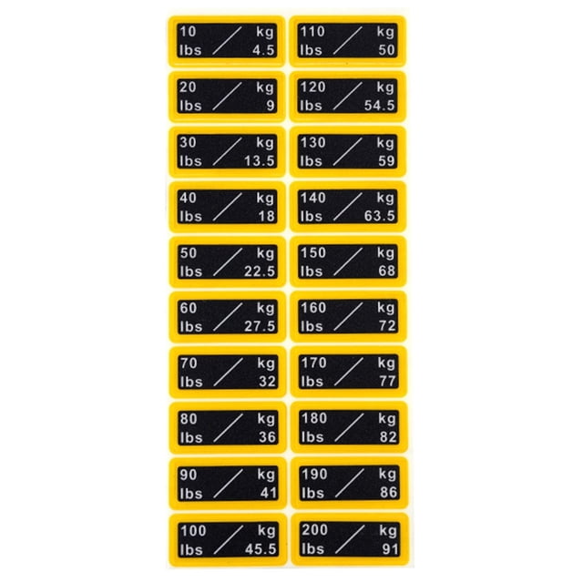 Fitness Equipment Weight Stickers Gym Weight Stack Labels Number Stickers 10-200 Lb