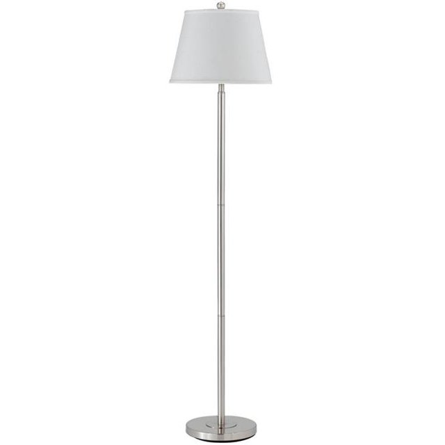 Metal Round 3 Way Floor Lamp with Spider Type Shade, Silver