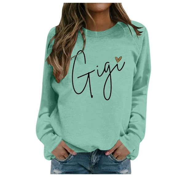 Women'S Sweatshirt Womens Long Sleeve Sweatshirt Pullover Sweatshirt for Women Light Blue Cute Crewneck Sweatshirt Women Clothes Fall Young Women