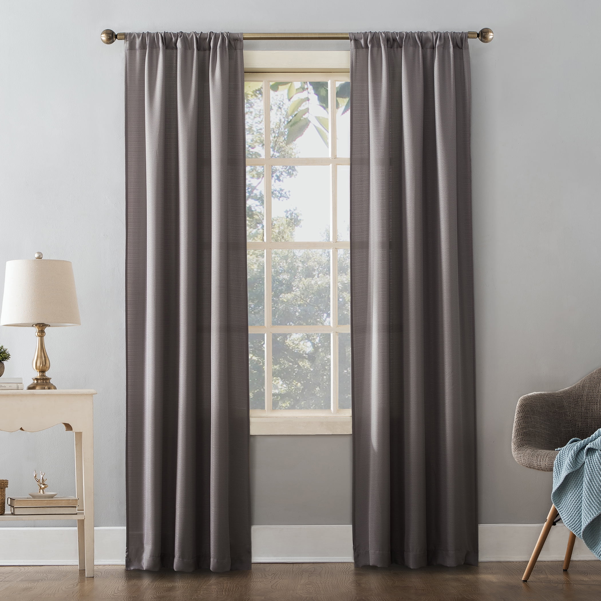 Mainstays Textured Solid Curtain Panel 38 X 84 for sale online 