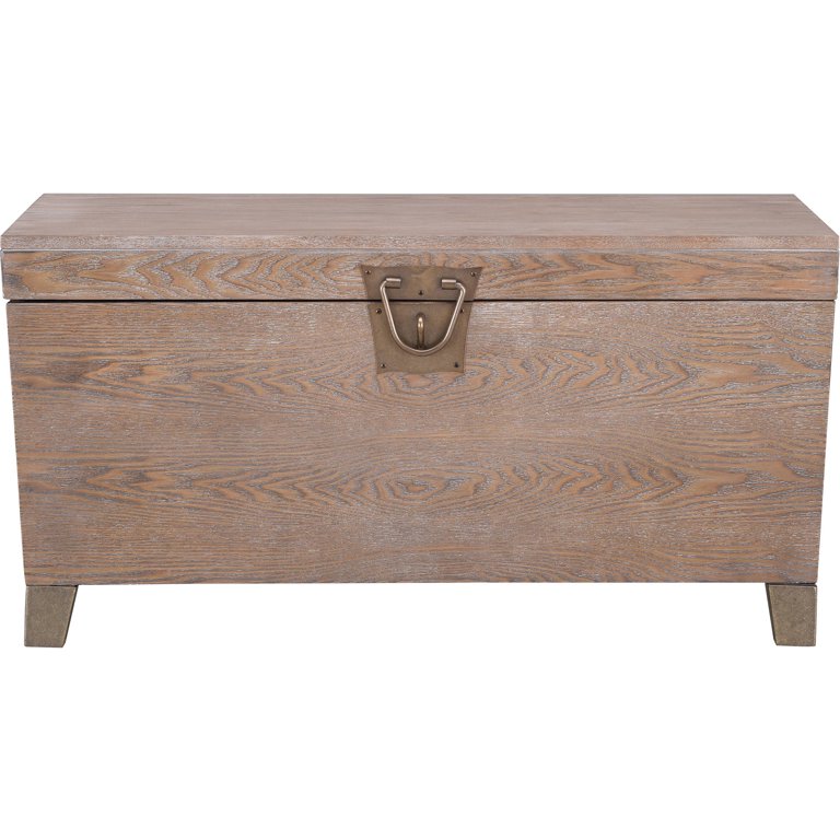 Southern Enterprises Pyramid Trunk Coffee Table, Burnt Oak 