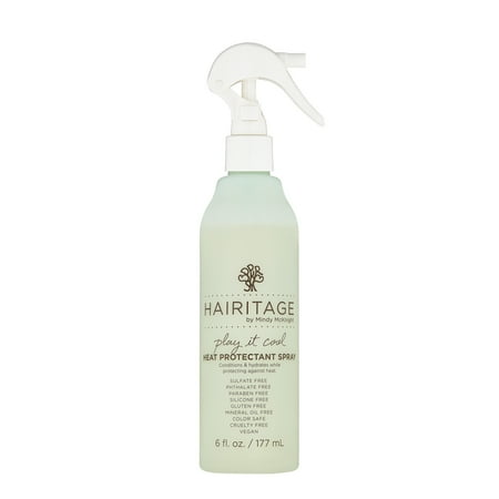 Hairitage Play It Cool Argan Oil Heat Protectant Spray for Damaged hair, 6 oz