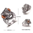 thumbnail image 2 of PAMTIER Men's and Women's Stainless Steel Personality Trends Reptile Texture Four Colours Crocodile Ring Brown Silver Size 10, 2 of 6