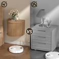 thumbnail image 3 of Pusnapku Floating Nightstand Set of 2, 16.5" Fluted Wall Mounted Bedside Shelf with Storage and Sliding Door, Wooden Curved Side Table for Bedroom, 3 of 9