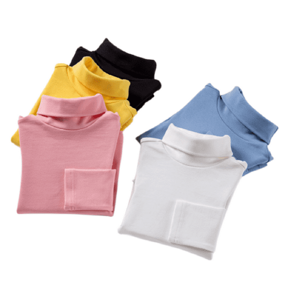 Godderr 10M-10Y Boys Girls Long Sleeve Undershirt for Baby Toddler Kids,Fall Winter Knit Top,Solid Color Turtleneck Shirt Tops