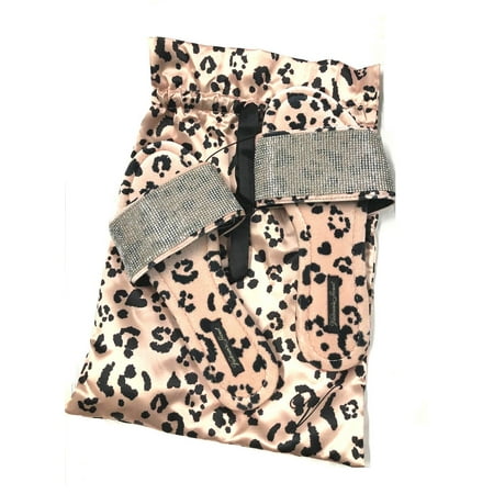 

Victoria s Secret Rhinestone Bling Velvet Slides Leopard Size Medium (7/8) NWT
