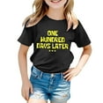 thumbnail image 1 of JAKANYQ T-Shirts Mode Décontractée pour Enfants, Imprimé Cœur, Col Rond, Manches Courtes, Noir 4-5 Ans, 1 of 4