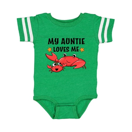 

Inktastic My Auntie Loves Me- cute crab family Gift Baby Boy or Baby Girl Bodysuit
