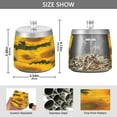 thumbnail image 2 of Iauyy Large Metal Ashtray with Lid - Outdoor & Indoor Patio Car Use Smokeless Wind Resistant 3.54×3.46in,Repetitive and Spliced Design, 2 of 6