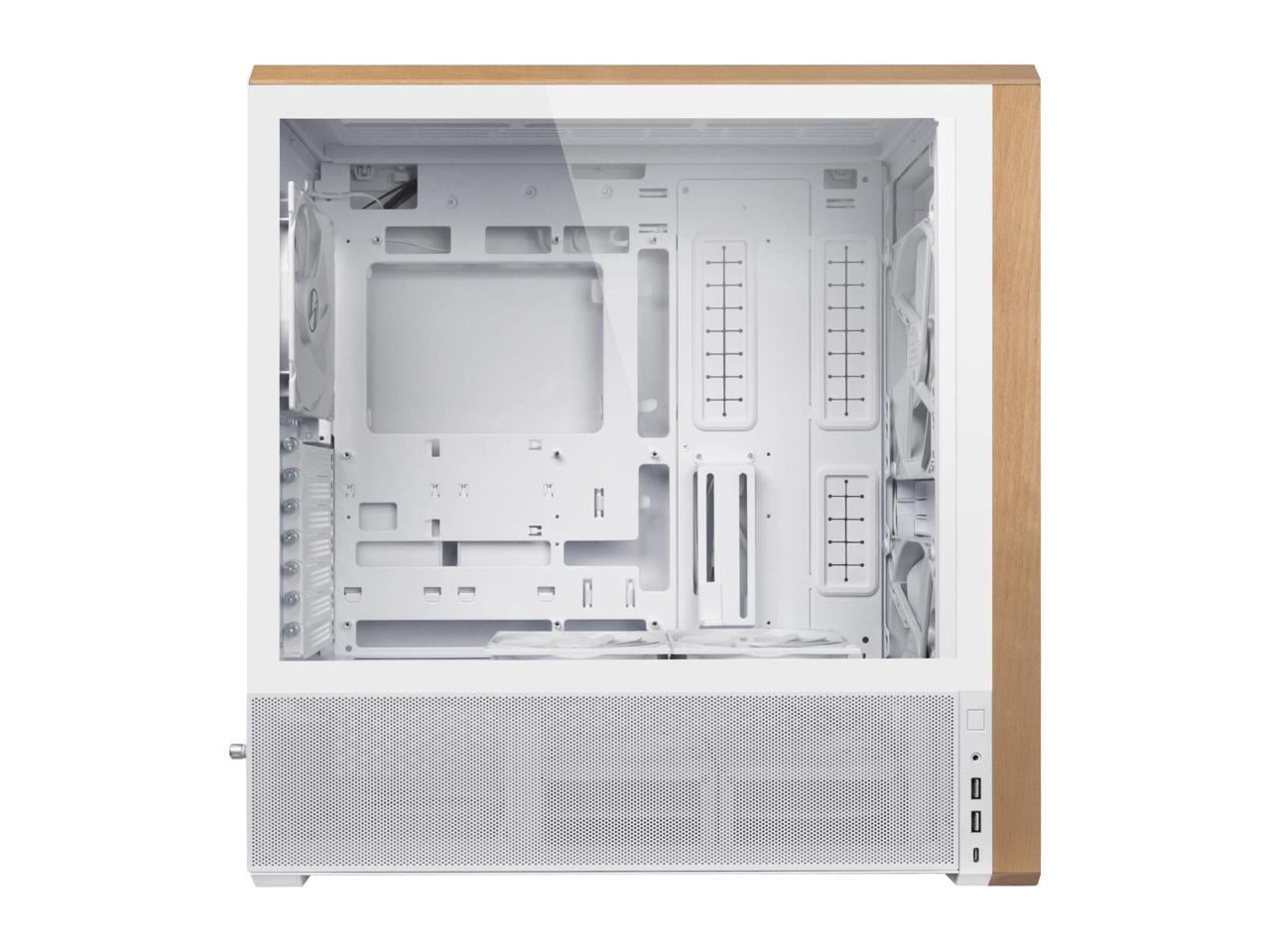 Lian Li LAN217W LANCOOL 217 Walnut Wood ATX Mid Tower Case White