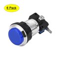 thumbnail image 1 of Botón de empuje para juegos de 33mm, interruptor redondo con microinterruptor para videojuegos de arcade, azul, 6 piezas, 1 of 5