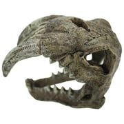 Komodo Saber Tooth Skull Decor for Aquarium or Reptile Tank, Polyresin, Aquarium Decor, Bone Color