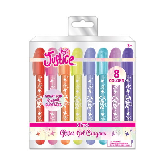 Justice Sparkling Metallic Crayons, 8 Count
