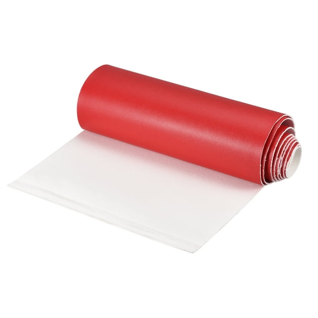 Unique Bargains Smooth Solid Color Faux Leather Sheets, PU Leather for DIY 20 x 135cm Red