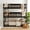 Black, variant on VECELO Rubber Wood Twin Size Triple Bunk Bed, Bunk Bed Frame with Fence-shaped Guardrails and Ladders, Detachable Bunk Bed Convertible 3 Twin Bed, Natural