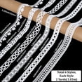 thumbnail image 2 of 6 Styles 12 Yards Assorted White Lace Trim Vintage Eyelet Floral Pattern Edge Fabric Embroidery Trimming Crochet Ribbon for Sewing Making Wedding Decor Gift Wrapping Diy Craft Bouquet Supply White, 2 of 6