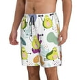 thumbnail image 2 of Kll Orange Green Avocado Men'S Casual Summer Beach Shorts Hawaiian Shorts With Pockets-X-Large, 2 of 9