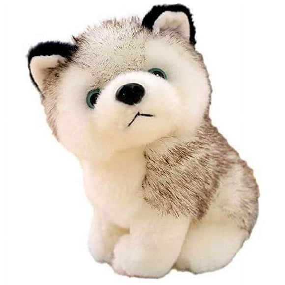 Chien Husky Peluche Loup Husky Peluche Animaux Jouets Chiot Poupée Simulation Chien Ornements Doux Câlins Adorables Cadeaux pour les Filles Garçons Tout-Petits le Jour d'Anniversaire Meilleur Cadeau pour les Amis Enfants