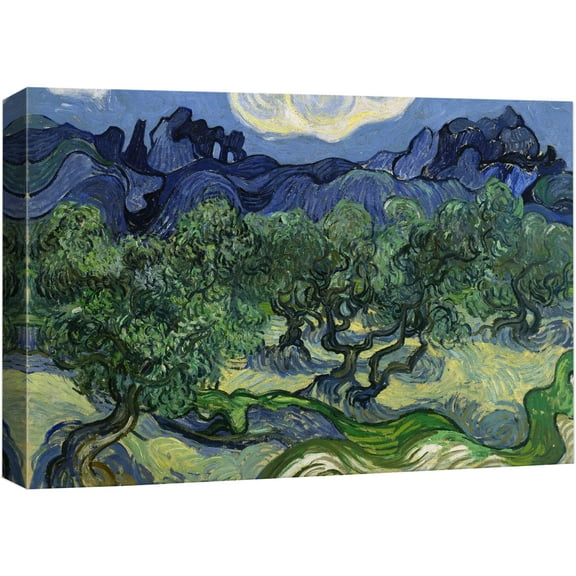 wall26 Canvas Print Wall Art Olive Trees by Master Artist Vincent Van Gogh Nature Wilderness Illustrations Fine Art Relax/Calm Multicolor for Living Room, Bedroom, Office - 32"x48"