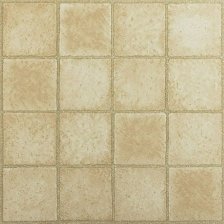Achim Tivoli 16 Square Sandstone 12x12 Self Adhesive Vinyl Floor Tile 45 Tiles Sq Ft