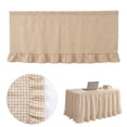 thumbnail image 2 of 6 Ft Table Skirt, Ruffled Checkered Table Cover, Buffalo Plaid Table Skirt, Gathered Tablecloth Skirt, Teacher Desk Skirt, Grid Pattern Table Drape for Banquet & Farmhouse Decoration, 2 of 5