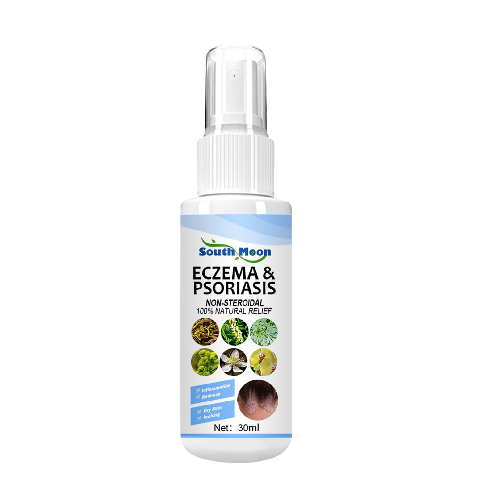 ManMan 30ml Eczema Essence Non-Pungent Anti-Itch Herbal Extract Skin Salve Eczema Treatment Non Greasy Spray for Adult