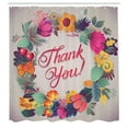 thumbnail image 3 of Ambesonne Flower Shower Curtain, Thank You Words Ceramic, 69"Wx75"L, Multicolor, 3 of 5