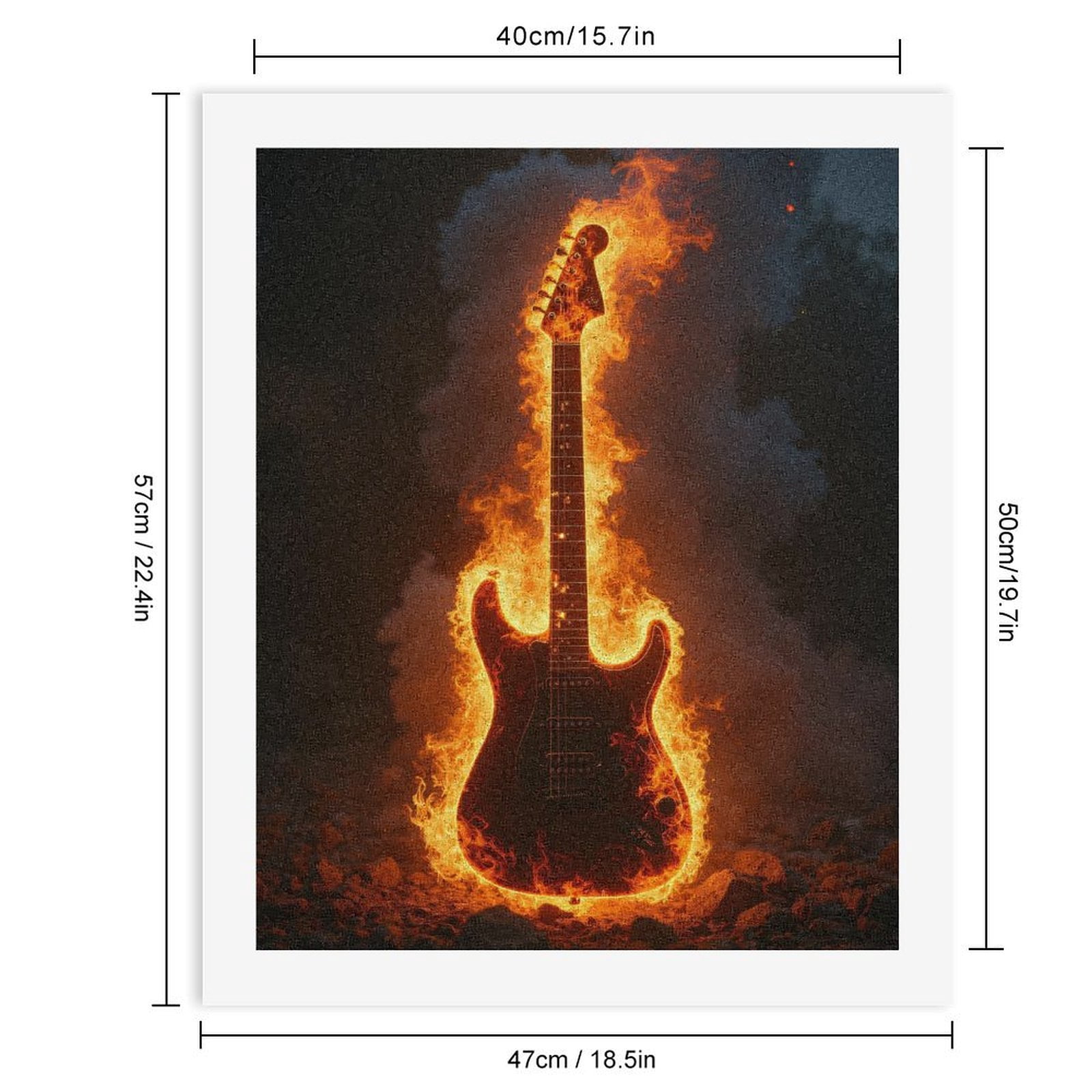 Paint by Numbers Kit for Adults, Electric Guitar Ablaze Fiery Rock Paint by Numbers, Easy Paint by Numbers Kit for Adults Beginner, DIY Adult Paint by Number Kits on Canvas, Home Decor