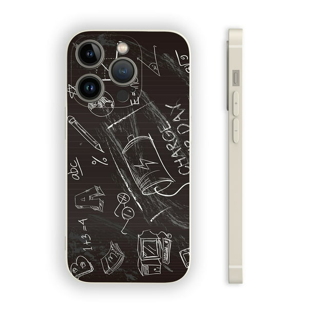 Manténgase a la moda y protegido: funda para teléfono plateada mate con estampado de dibujos animados para iPhone 15 Pro Max y más allá